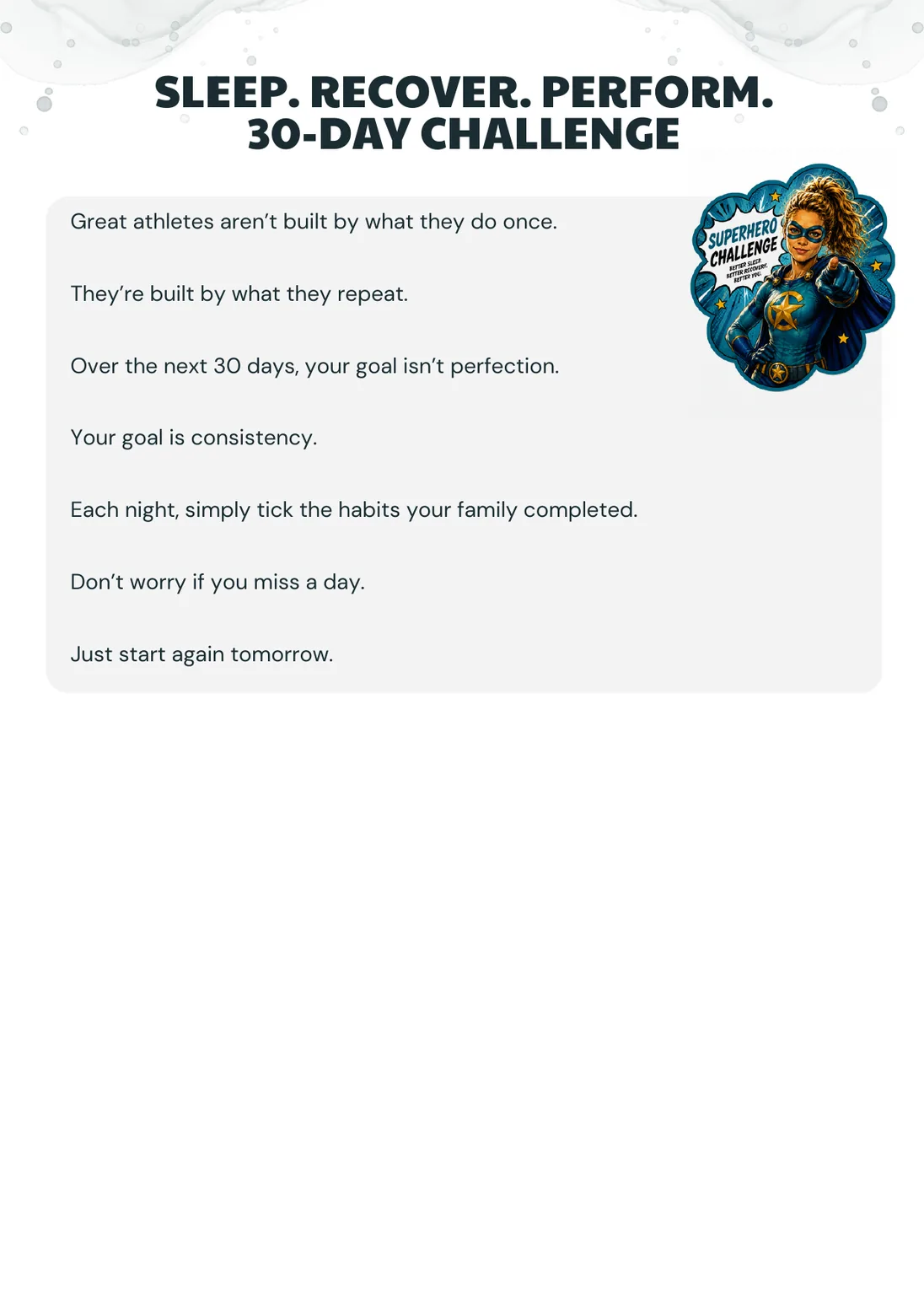 Ebook page showing the 30 day challenge