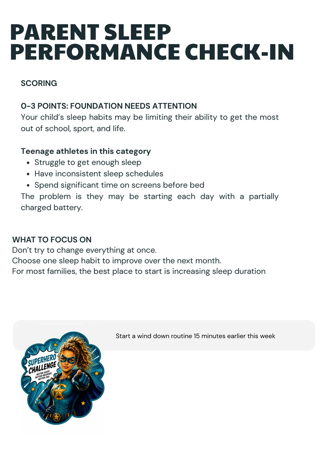 Sleep performance check-in page preview