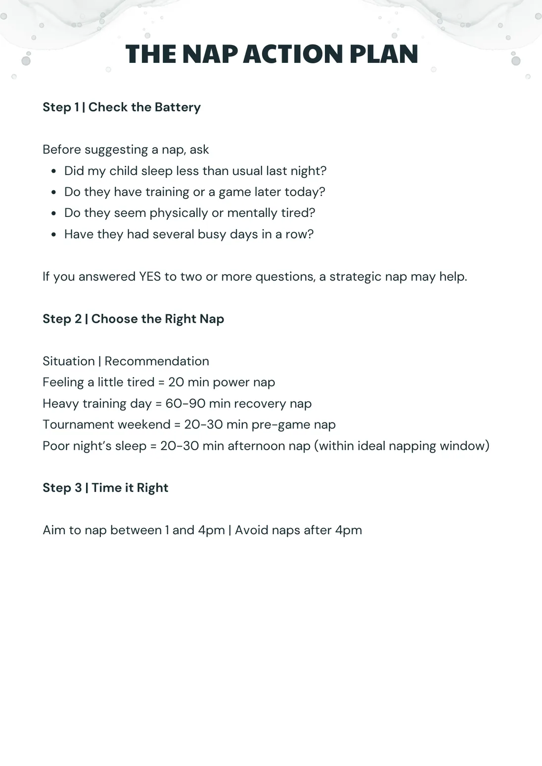 Nap action plan page preview